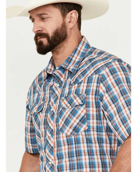 Image #2 - Wrangler Men's Plaid Print Short Sleeve Western Pearl Snap Shirt, Multi, hi-res