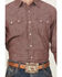 Image #3 - Wrangler X Cody Johnson Men's Textured Solid Long Sleeve Pearl Snap Western Shirt, Burgundy, hi-res