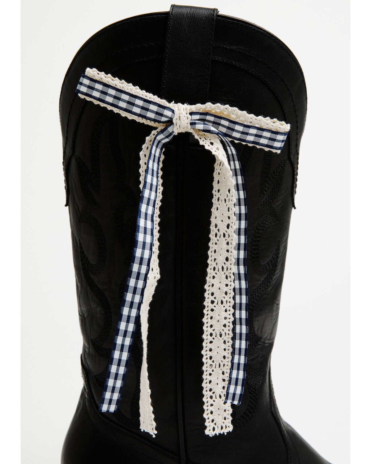 Image #2 - Shyanne Women's Gingham Lace Boot Bow, Blue, hi-res