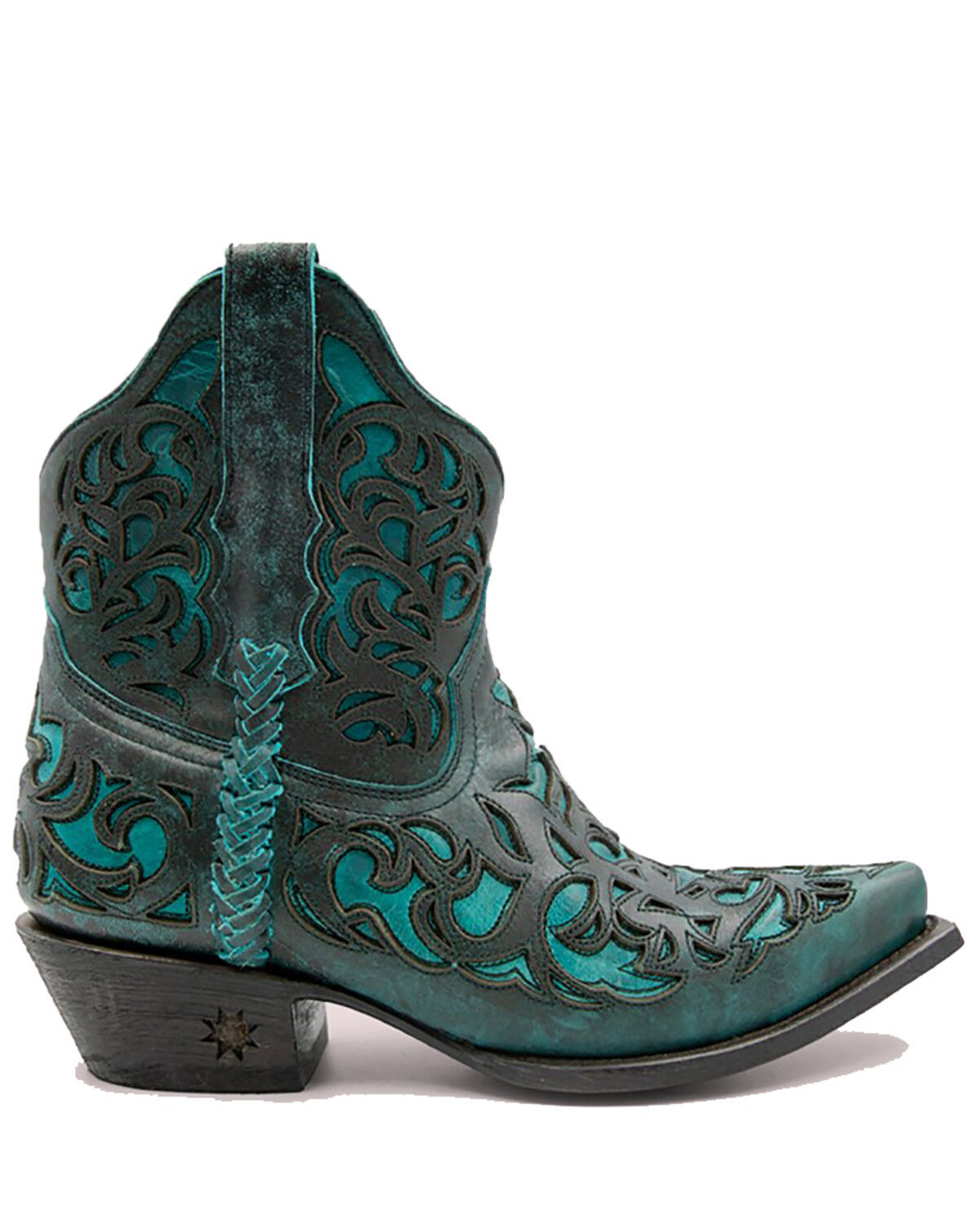 Image #1 - Black Star Women's Terlingua Western Booties - Snip Toe, Aqua, hi-res