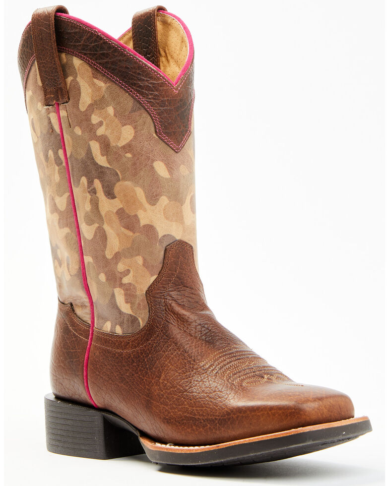 Rank 45 Women's Jane Xero Gravity Performance Leather Western Boots - Broad Square Toe , Multi, hi-res
