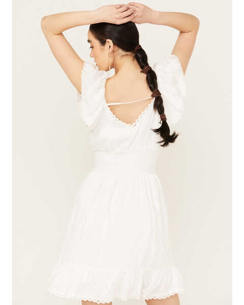 Image #4 - Angie Women's Crochet Front Dress, White, hi-res