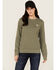 Image #1 - Carhartt Women's Relaxed Fit Midweight Crewneck Sweatshirt, Olive, hi-res
