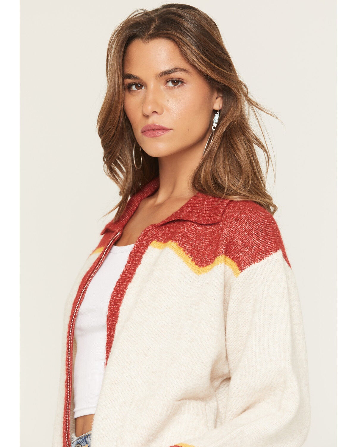 Image #2 - Bailey Rose Women's Cowboy Sweater, Oatmeal, hi-res