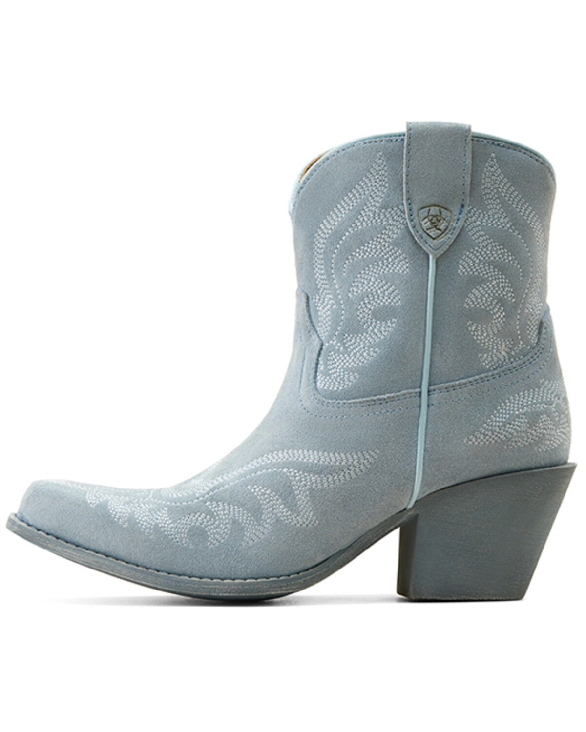 Image #2 - Ariat Women's Chandler Suede Western Booties - Snip Toe, Blue, hi-res