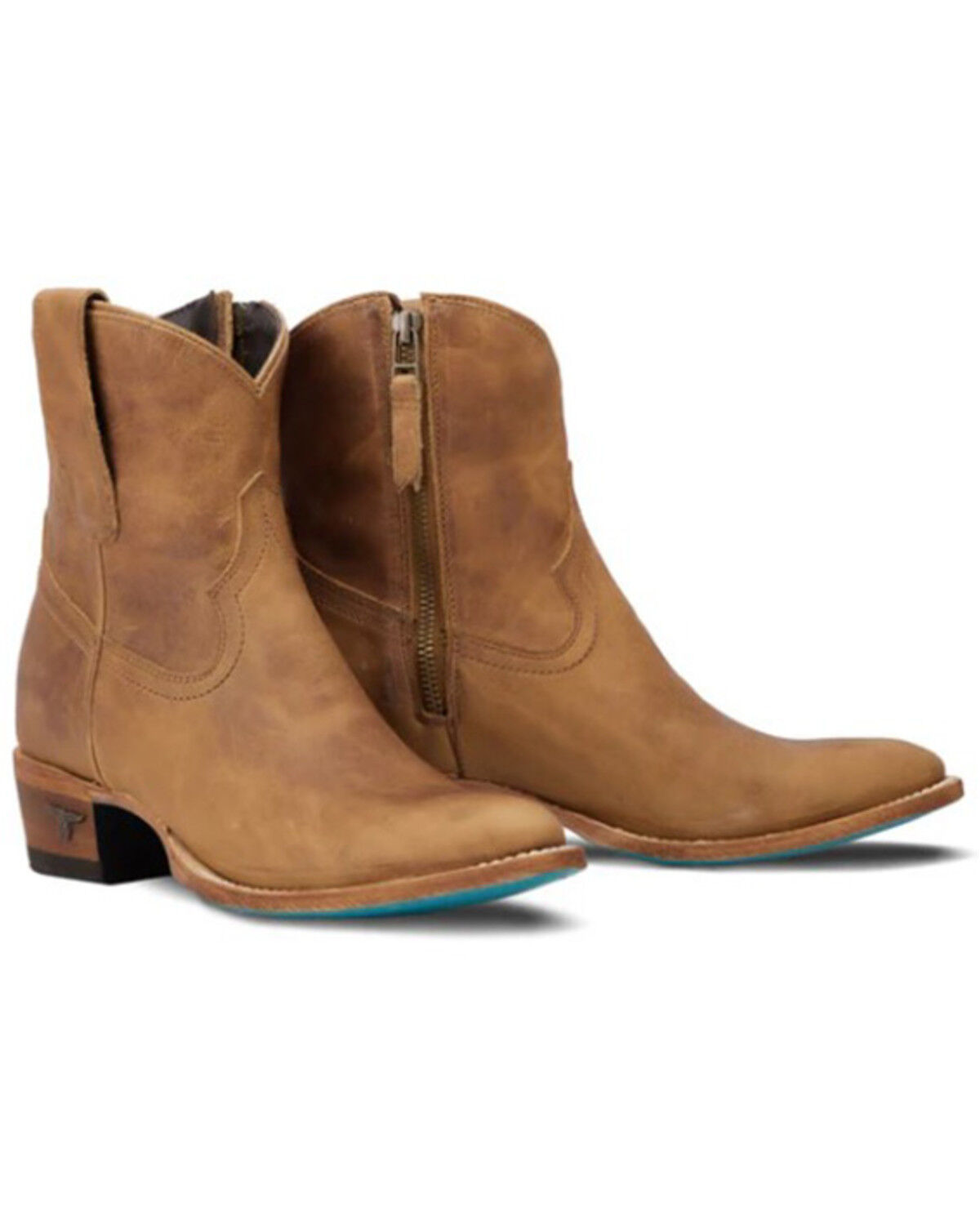 Image #1 - Lane Women's Plain Jane Western Booties - Round Toe, Brown, hi-res