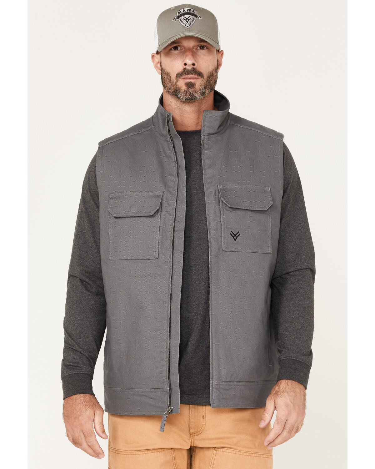 Hawx Men's Canvas Insulated Extreme Cold Work Vest, Charcoal, hi-res