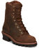Image #1 - Chippewa Men's 9" Waterproof Insulated Logger Work Boots - Steel Toe, Brown, hi-res