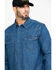 Image #4 - Hawx Men's Stonewashed Denim Snap Western Long Sleeve Work Shirt - Tall, Blue, hi-res