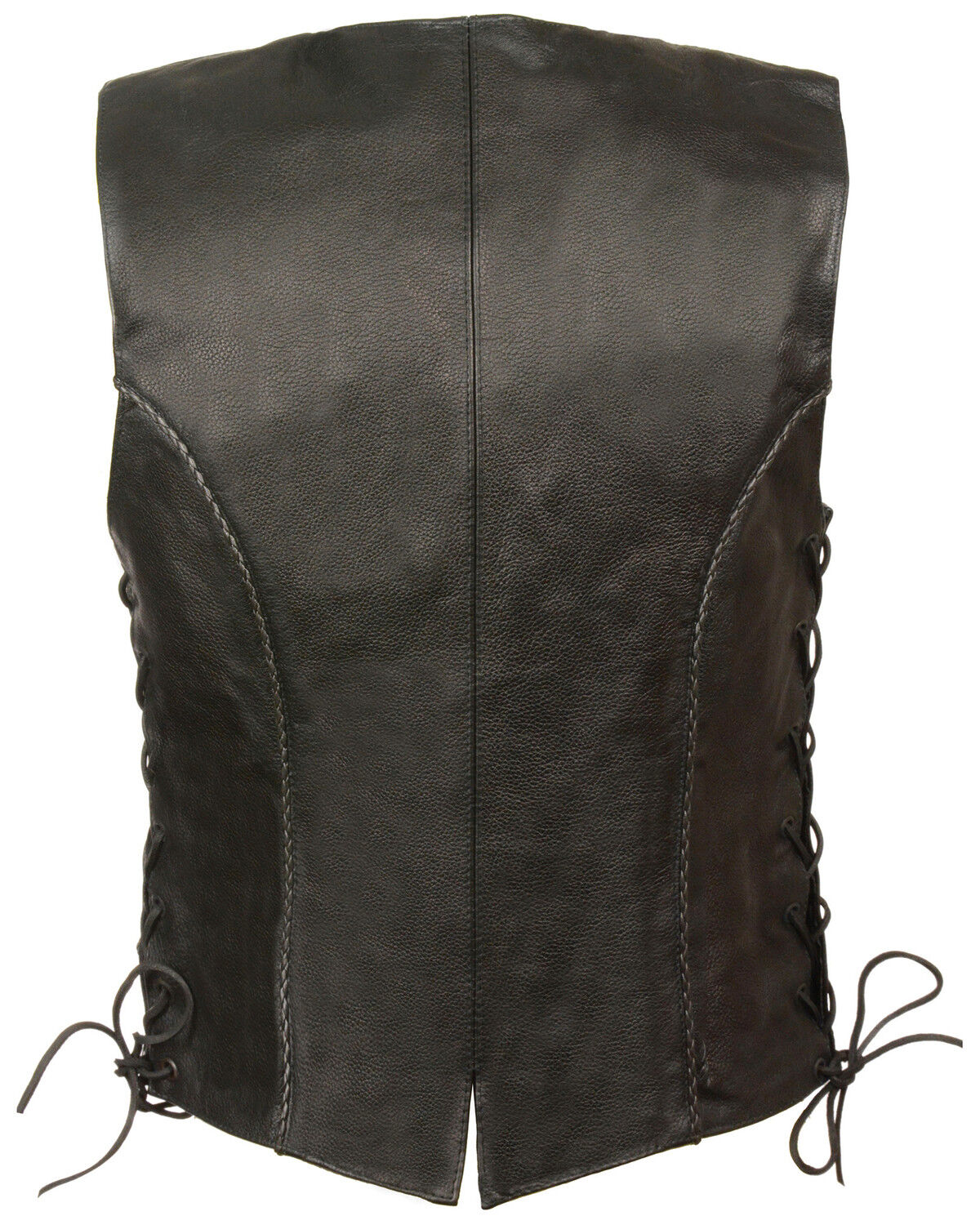 Image #2 - Milwaukee Leather Women's Thin Braid Snap Front Vest - 3X, Black, hi-res
