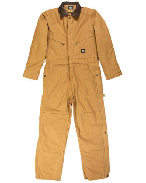 Berne Men's Duck Deluxe Insulated Coveralls - Tall 2XT, Brown, hi-res