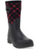 Image #1 - Western Chief Women's Polarprene Buffalo Check Faux Fur Mid Rubber Boots, Black, hi-res