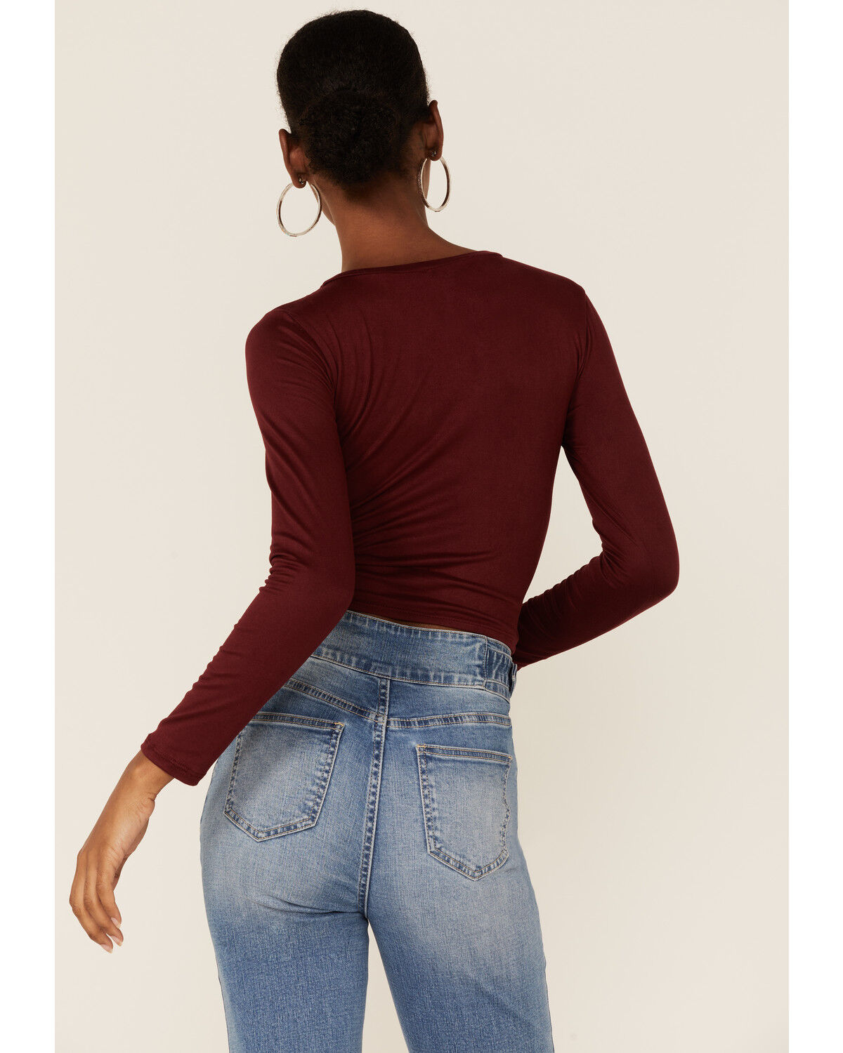 Image #3 - Moa Moa Women's Cinched Top, Burgundy, hi-res