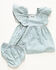Image #1 - Wrangler Infant Girls' Striped Short Sleeve Denim Dress - 2 Piece, Blue, hi-res