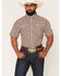 Image #1 - Ferrell Men's Tek Senior Southwestern Striped Print Short Sleeve Snap Performance Western Shirt, Brown, hi-res