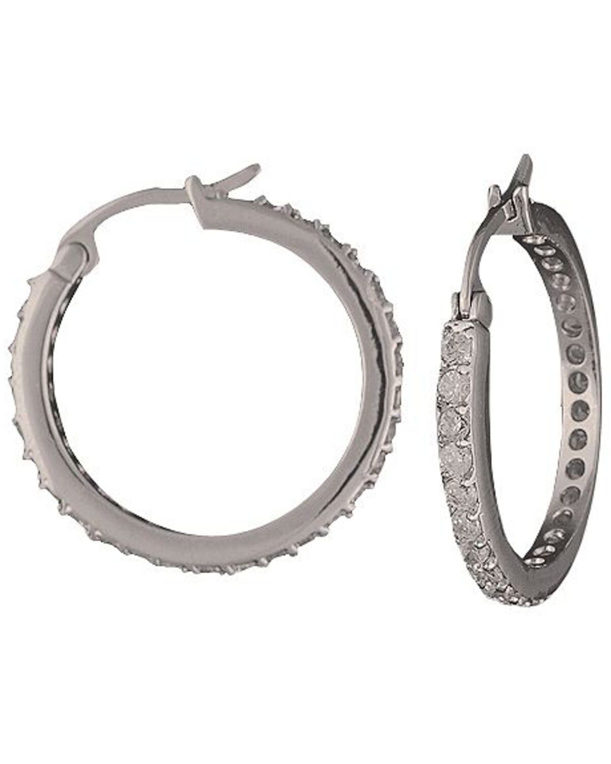 Image #1 - Montana Silversmiths Women's Cubic Zirconia Hoop Earrings, Silver, hi-res