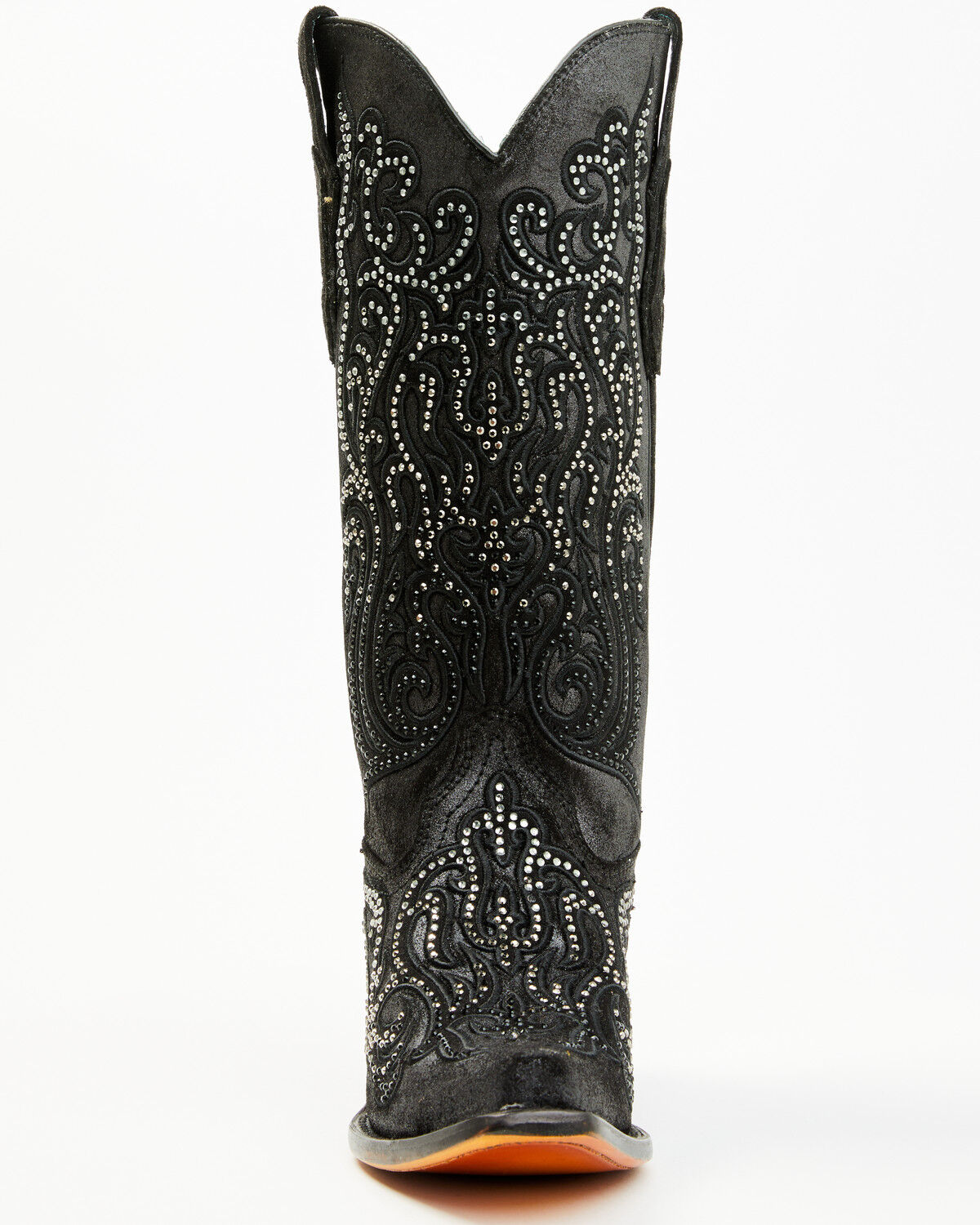 Image #4 - Corral Women's Crystal Embroidered Western Boots - Snip Toe, Black, hi-res