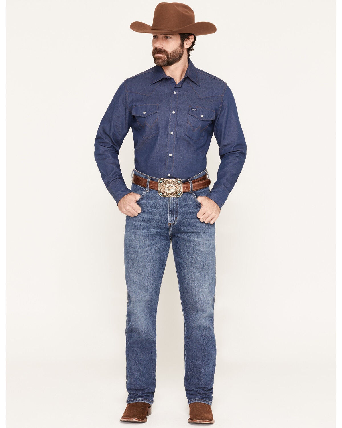 Image #1 - Wrangler Retro Men's WRT20 Jay Medium Wash Relaxed Bootcut Stretch Denim Jeans, Medium Wash, hi-res
