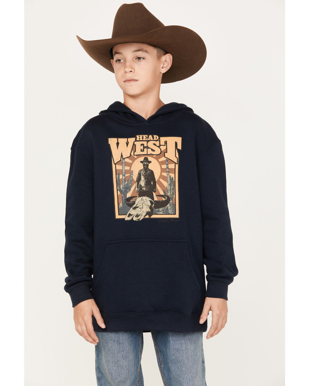 Image #1 - Cody James Boys' West Hooded Sweatshirt, Navy, hi-res