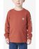 Image #1 - Carhartt Toddler Boys' Pocket Logo Long Sleeve T-Shirt, Red, hi-res