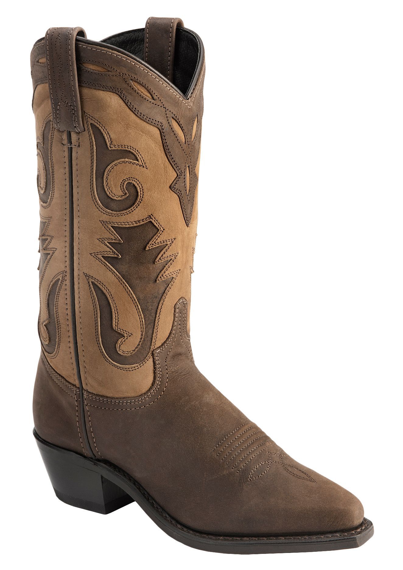 Abilene Women's Sage Inlay Western Boots - Round Toe, Distressed, hi-res