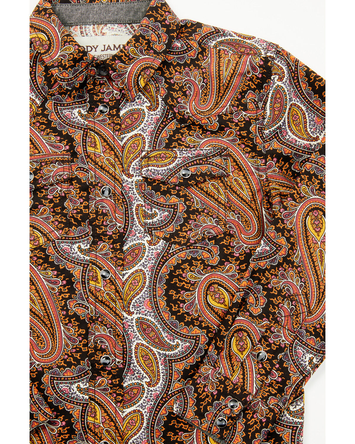 Image #2 - Cody James Toddler Boys' Dennis Paisley Print Long Sleeve Snap Western Shirt, Rust Copper, hi-res