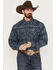 Image #1 - Cowboy Hardware Men's Arroyo Plaid Print Long Sleeve Western Snap Shirt, Blue, hi-res