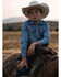 Image #1 - Wrangler Boys' Denim Long Sleeve Snap Western Shirt, Stonewash, hi-res