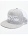 Image #1 - Salty Rodeo Men's Longhorn Logo Embroidered Trucker Cap, Grey, hi-res