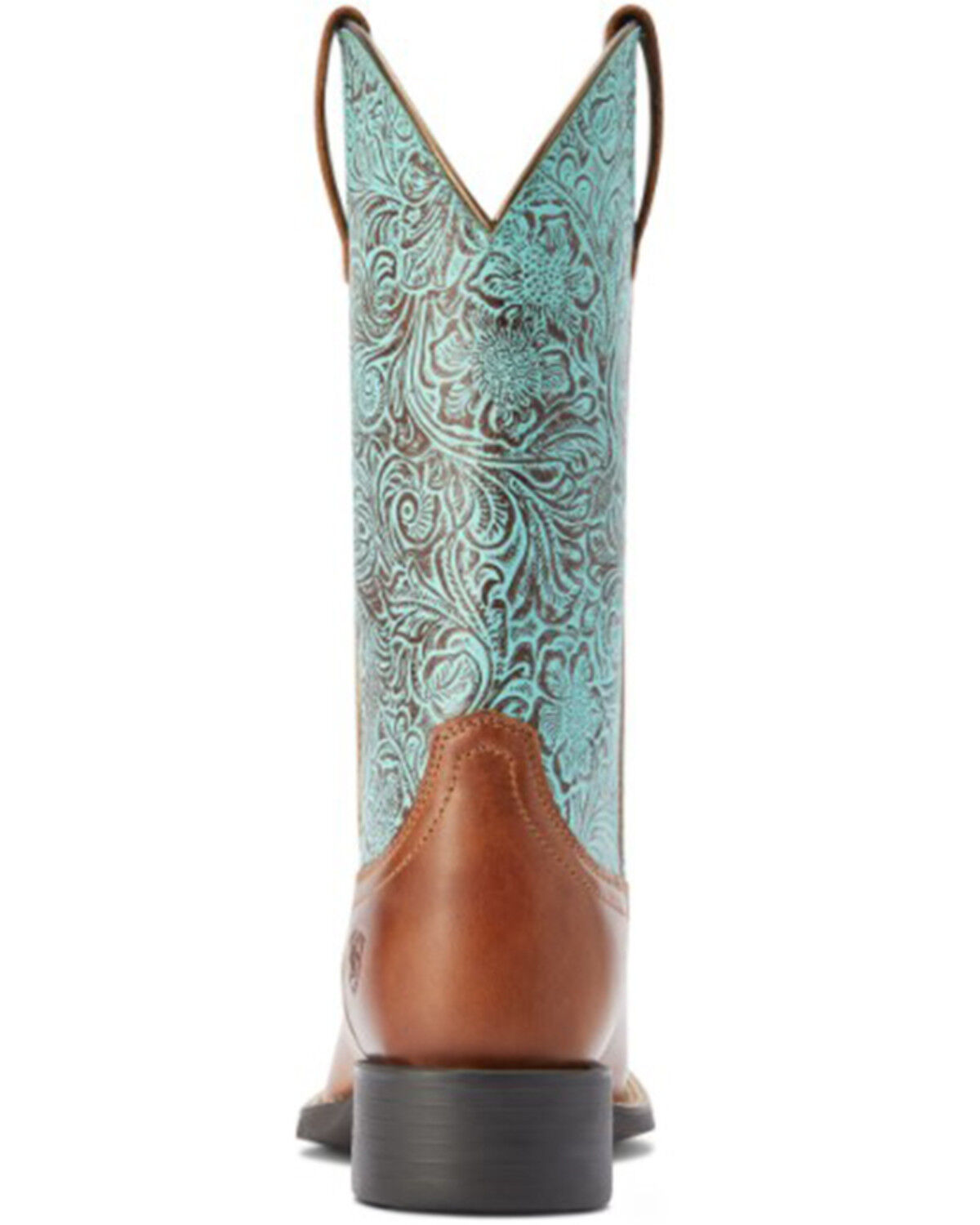 Image #3 - Ariat Women's Round Up Embossed Floral Print Performance Western Boots - Broad Square Toe, Brown, hi-res