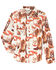 Image #1 - Wrangler Girls' Boot Print Long Sleeve Pearl Snap Western Shirt, White, hi-res