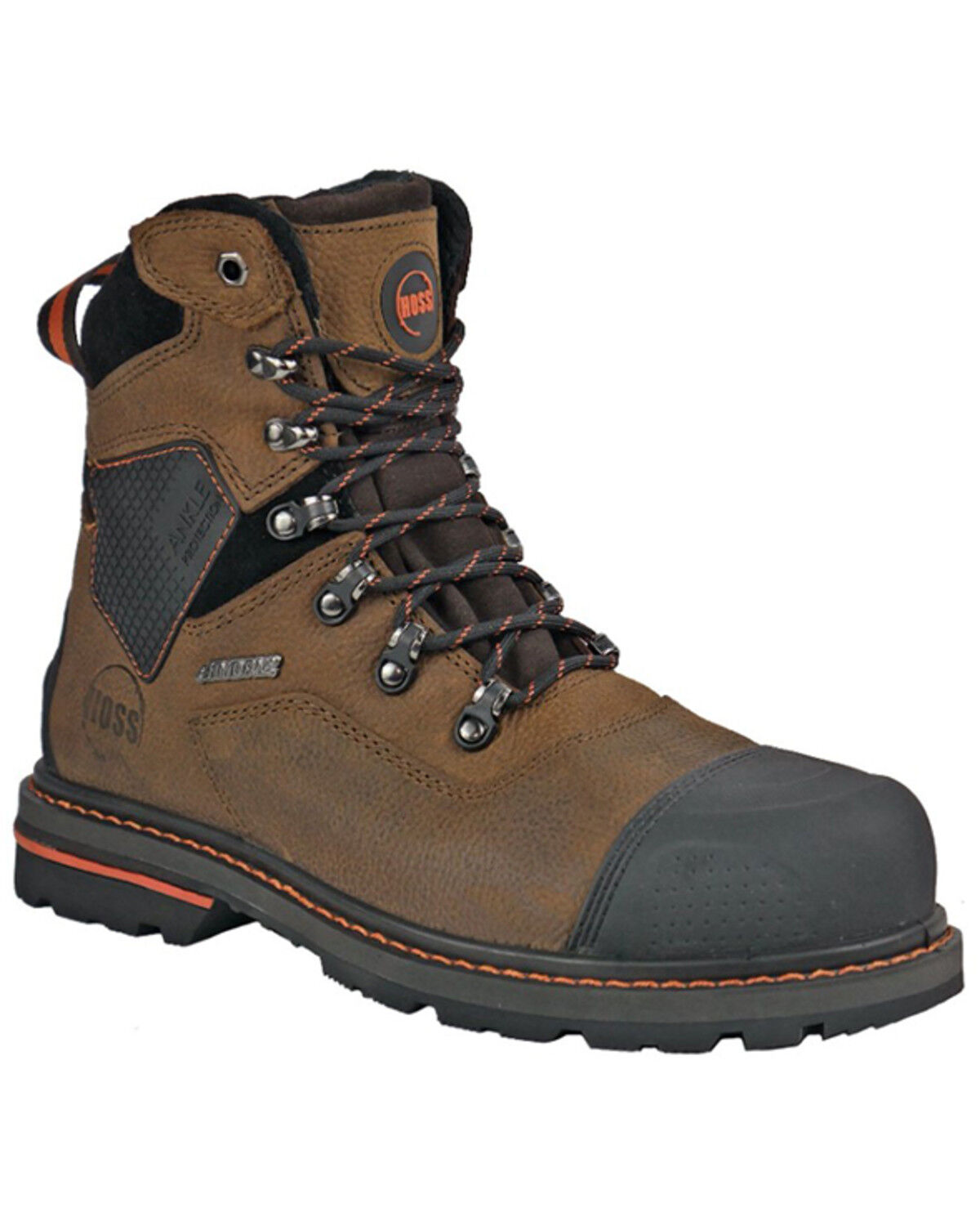 Image #1 - Hoss Men's Range 6" Lace-Up Work Boots - Composite Toe, Brown, hi-res
