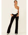 Image #1 - Shyanne Women's Seamed Pockets Mid Rise Bootcut Jeans, Black, hi-res
