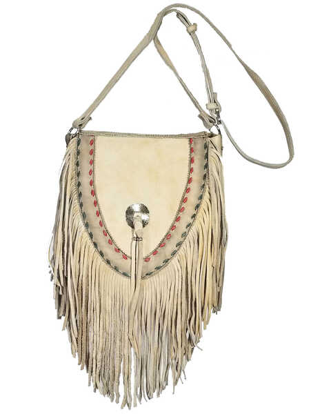 Image #1 - Kobler Leather Women's Supai Concho Crossbody Bag, Ivory, hi-res