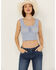Image #1 - Bila Women's Jennifer Peasant Top, Light Blue, hi-res