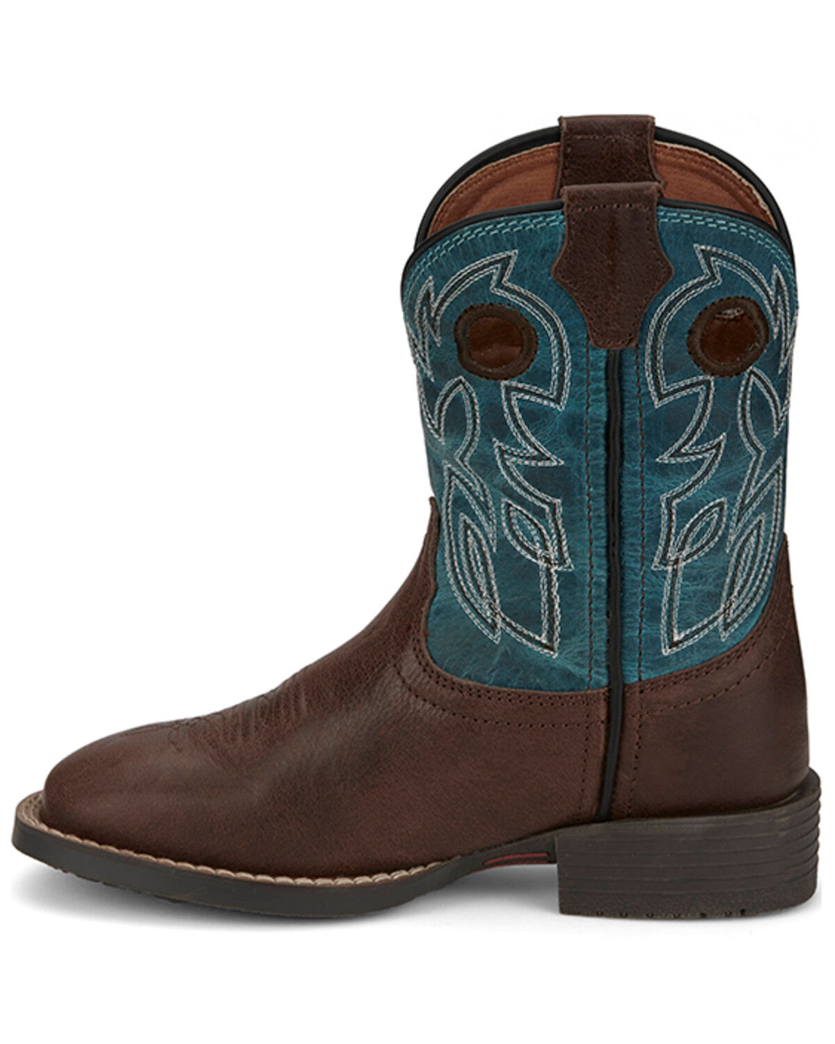 Image #3 - Justin Boys' Bowline Western Boots - Square Toe, Brown, hi-res