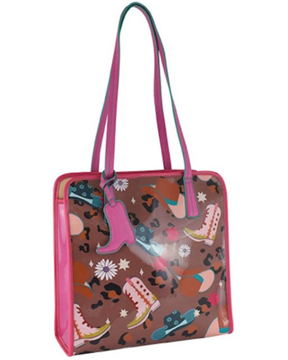 Image #1 - Catchfly Women's Jelly Dome Vintage Hats and Boots Tote, Multi, hi-res