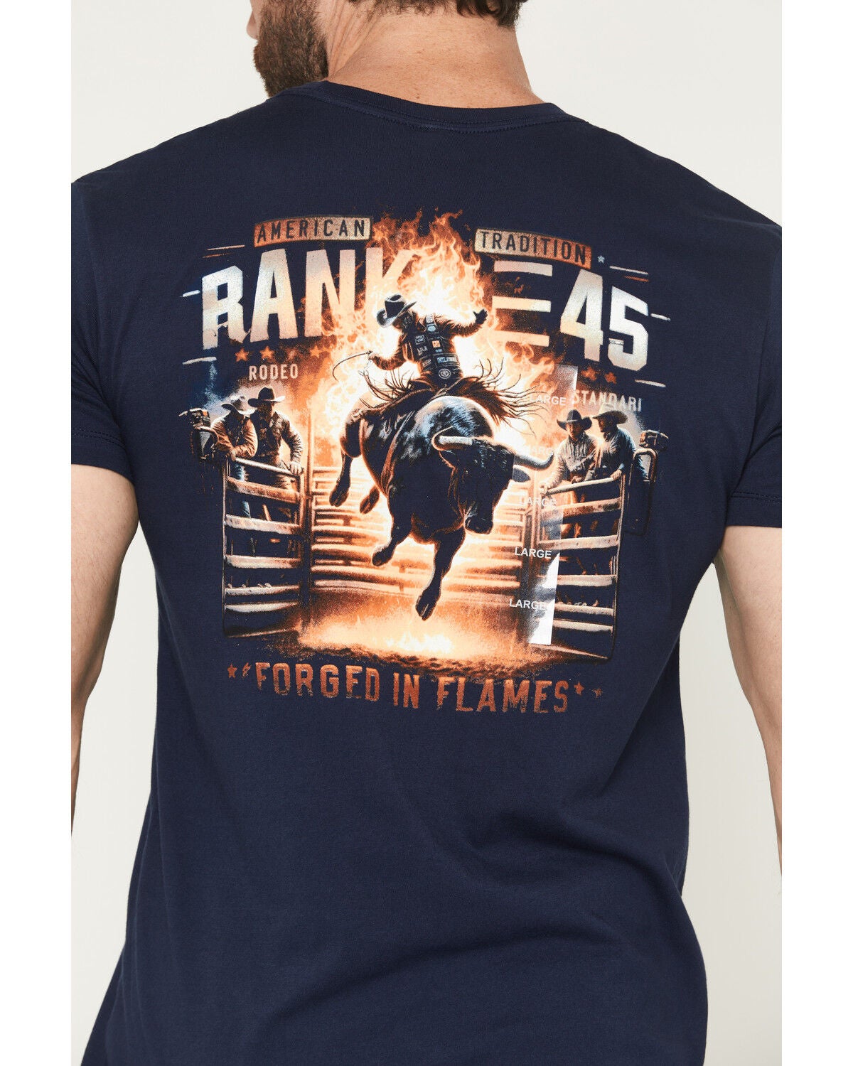 Image #4 - RANK 45&reg; Men's Forged Logo Short Sleeve Graphic T-Shirt, Navy, hi-res