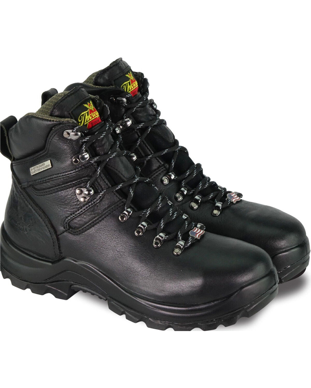 Thorogood Men's 6" Omni USA Waterproof Work Boots - Steel Toe, Black, hi-res