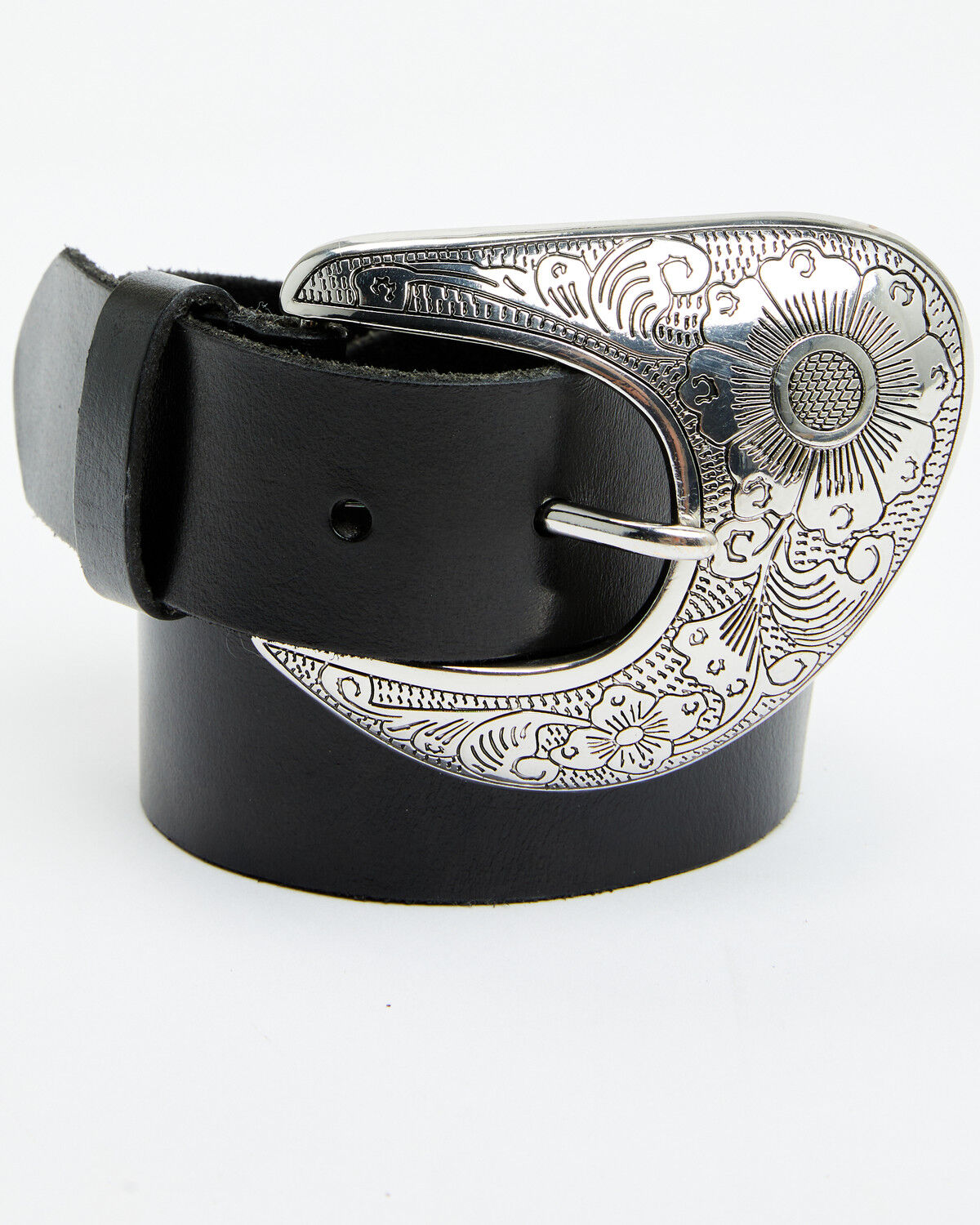Image #1 - Shyanne Women's Asymmetric Buckle Leather Belt, Black, hi-res