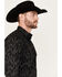 Ariat Men's Shea Print Long Sleeve Snap Western Shirt, Black, hi-res