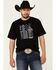 Jack Daniel's Men's Bottle Banner Flag Graphic T-Shirt , Black, hi-res