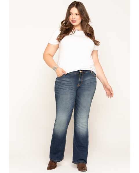Image #6 - Wrangler Retro Women's Dark Mae Bootcut Jeans - Plus, Blue, hi-res