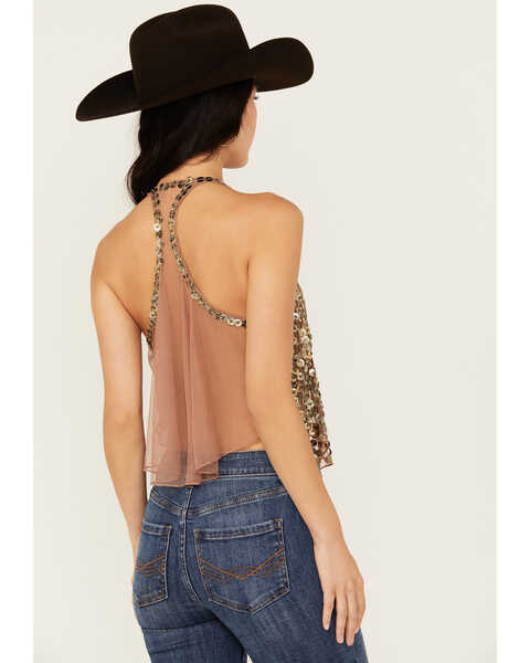 Image #4 - Free People Women's All That Glitters Tank , Gold, hi-res
