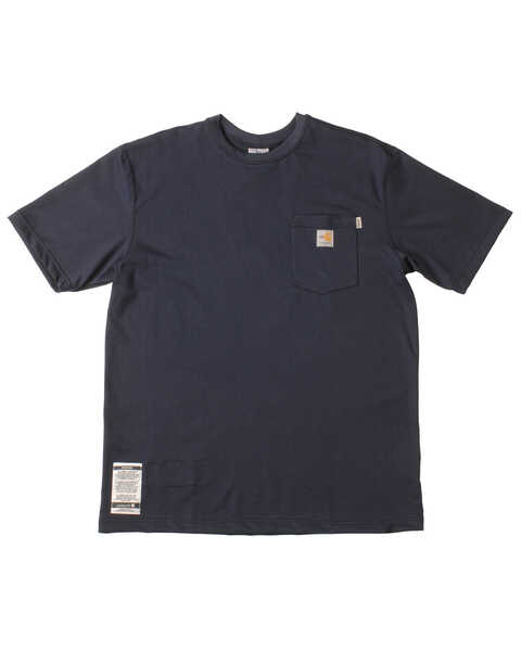 Image #1 - Carhartt Men's Pocket FR Short Sleeve Work T-Shirt, Navy, hi-res