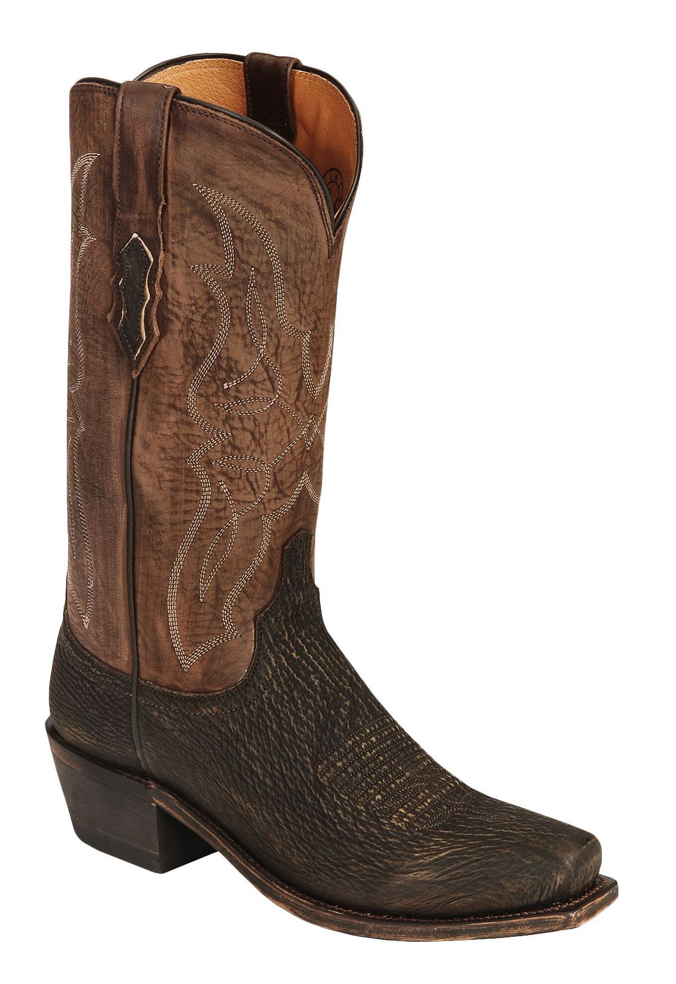 Lucchese square toe cowboy boots discount