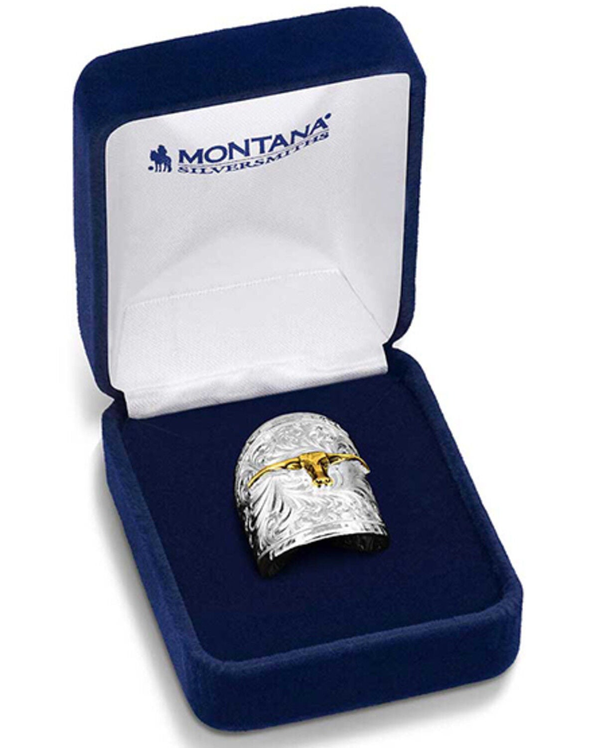 Image #3 - Montana Silversmiths Women's Out West Ring with Longhorn, Silver, hi-res