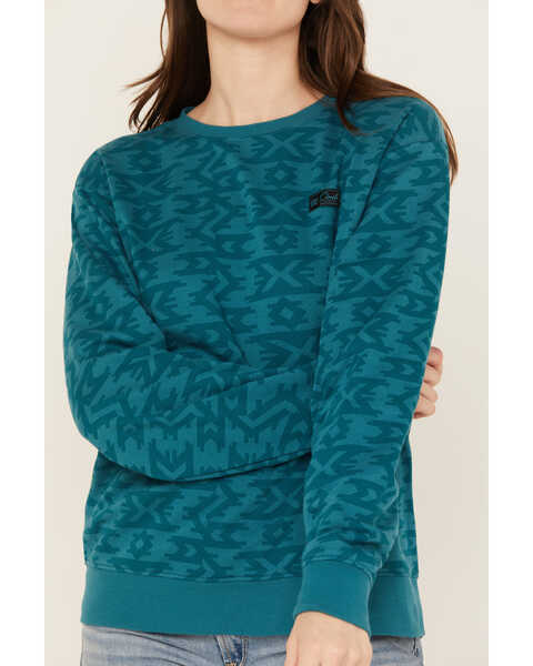 Image #3 - Cinch Women's Pullover Sweatshirt , Teal, hi-res