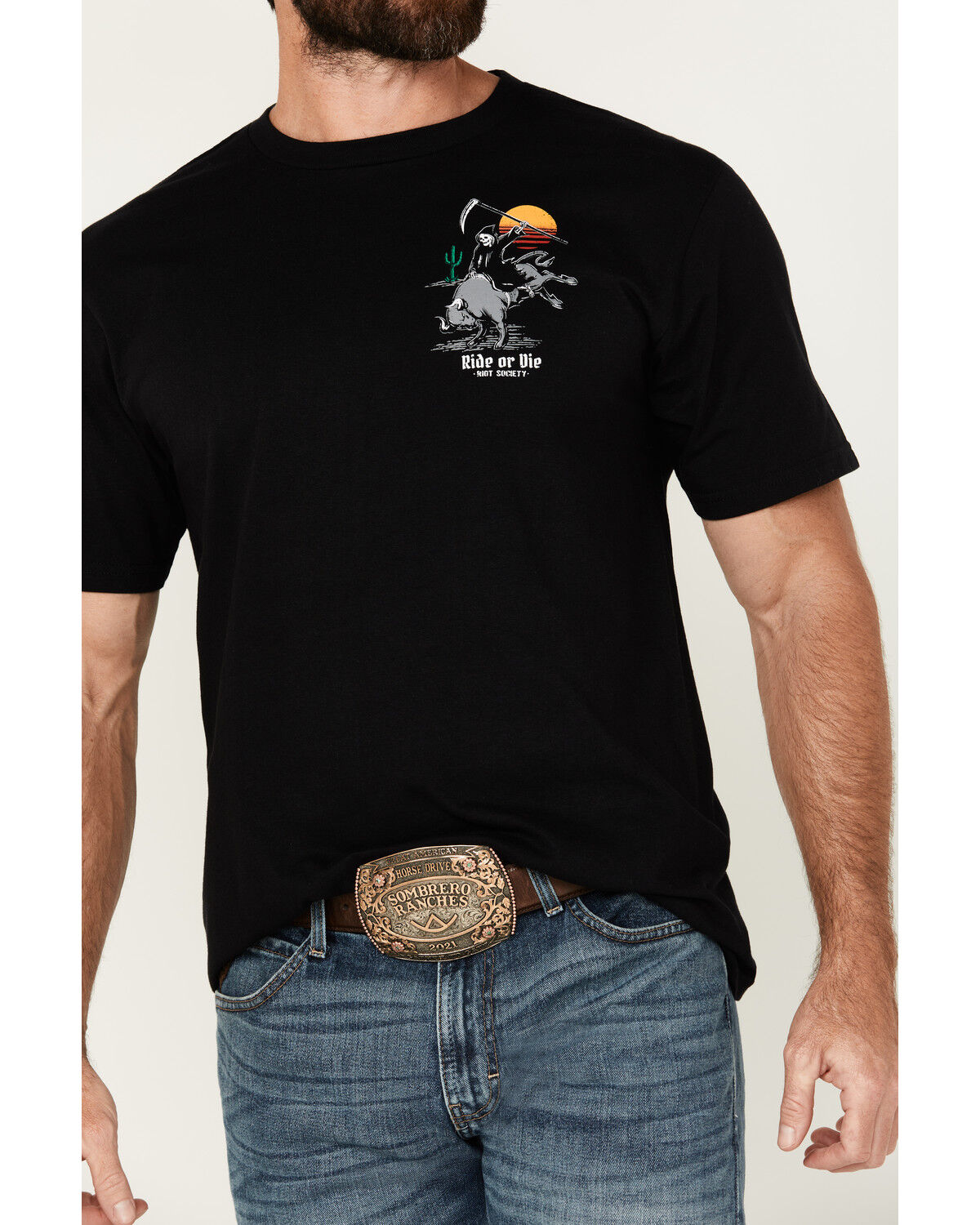 Image #4 - Riot Society Men's Ride And Reap Short Sleeve Graphic T-Shirt, Black, hi-res