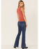 Idyllwind Women's High Risin' Sunset Blues Wash Stretch Trouser Hem Flare Jeans, Medium Wash, hi-res
